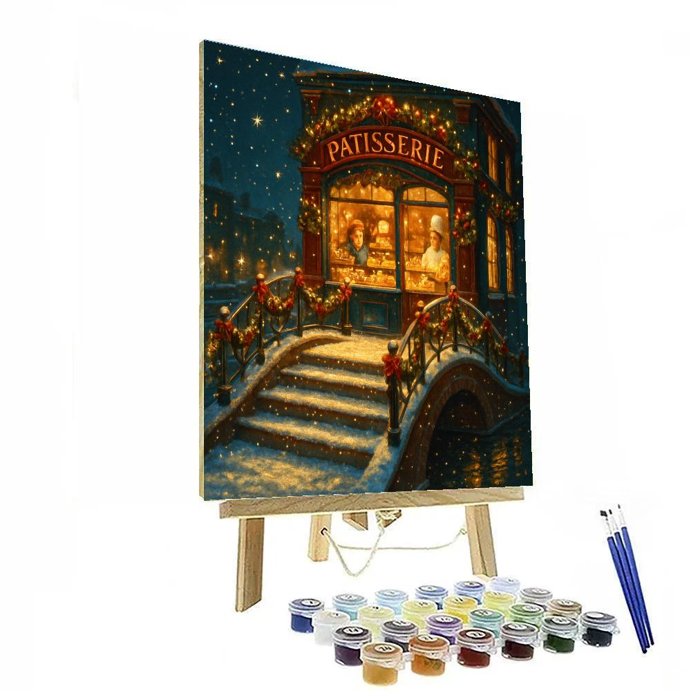 Snow Bridge Patisserie Night Paint by numbers kits