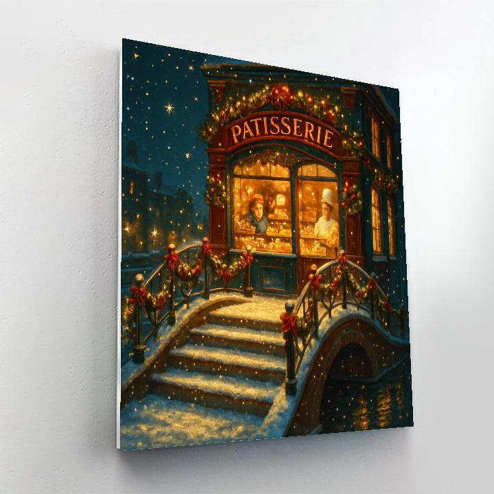 Snow Bridge Patisserie Night Paint by numbers kits