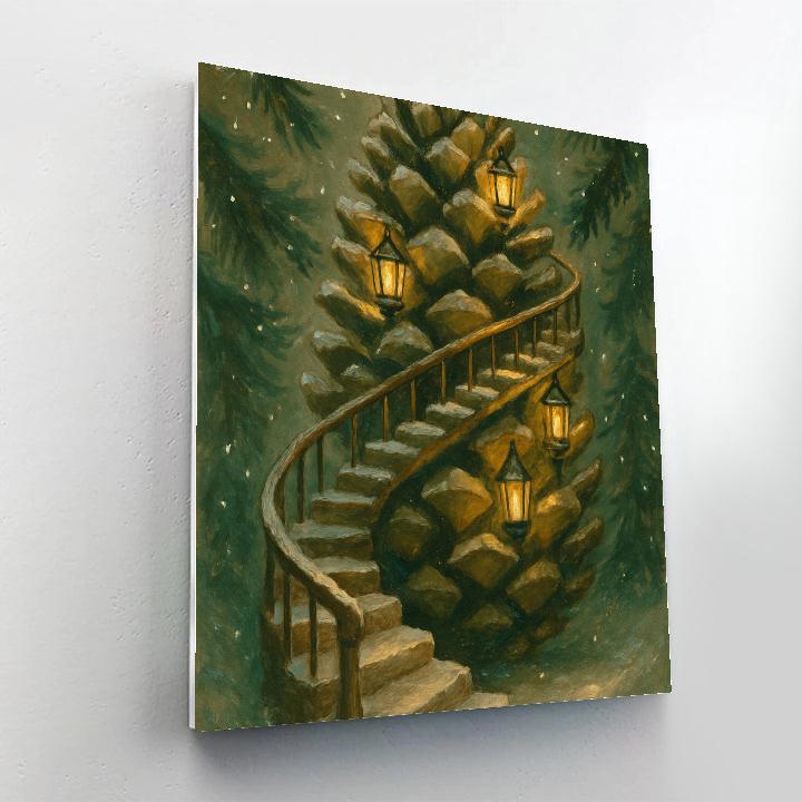 Pinecone Lantern Spiral Stair Painting by numbers kit