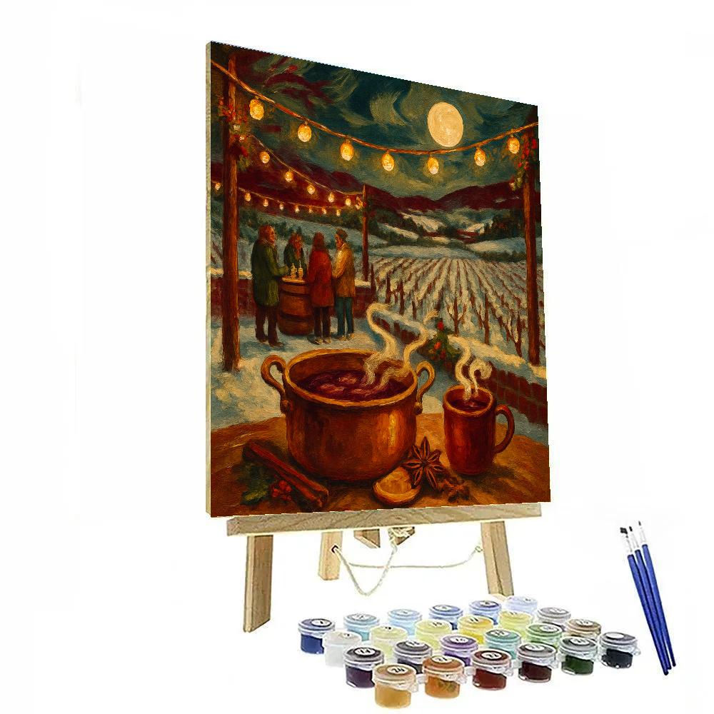 Snowy Vineyard Mulled Grape Night paint by numbers