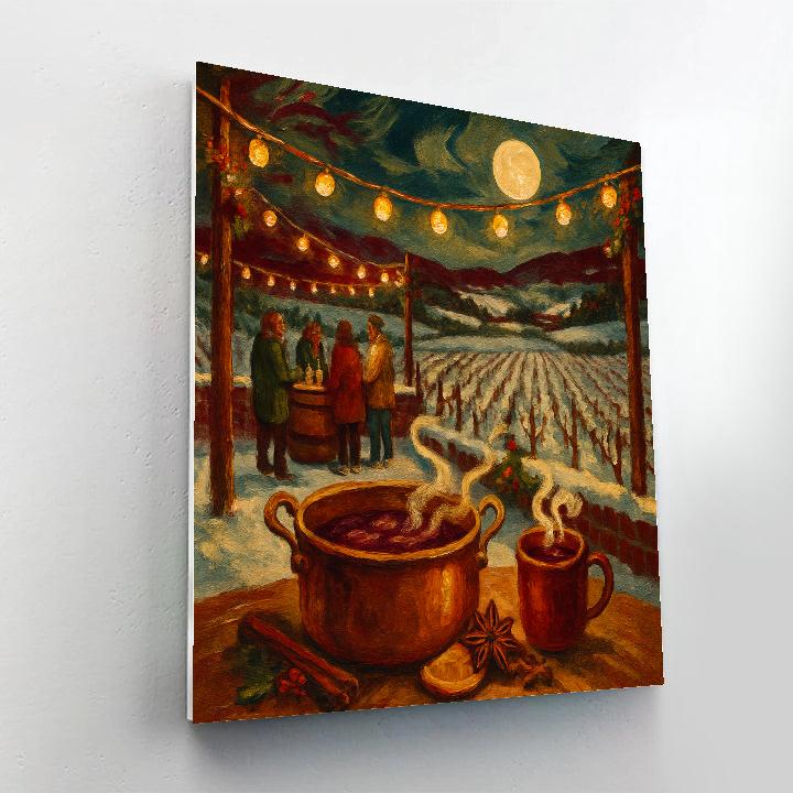 Snowy Vineyard Mulled Grape Night paint by numbers