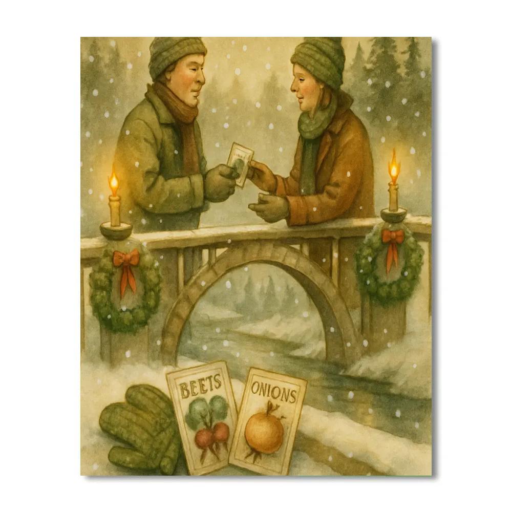 Candlelit Bridge Seed Exchange Painting by numbers kit