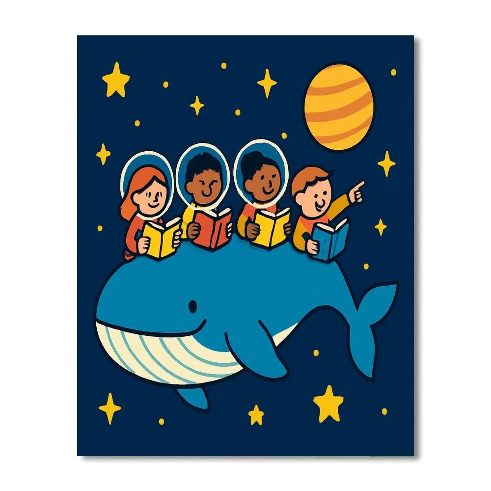 Space School Of The Curious Whale DIY paint by numbers