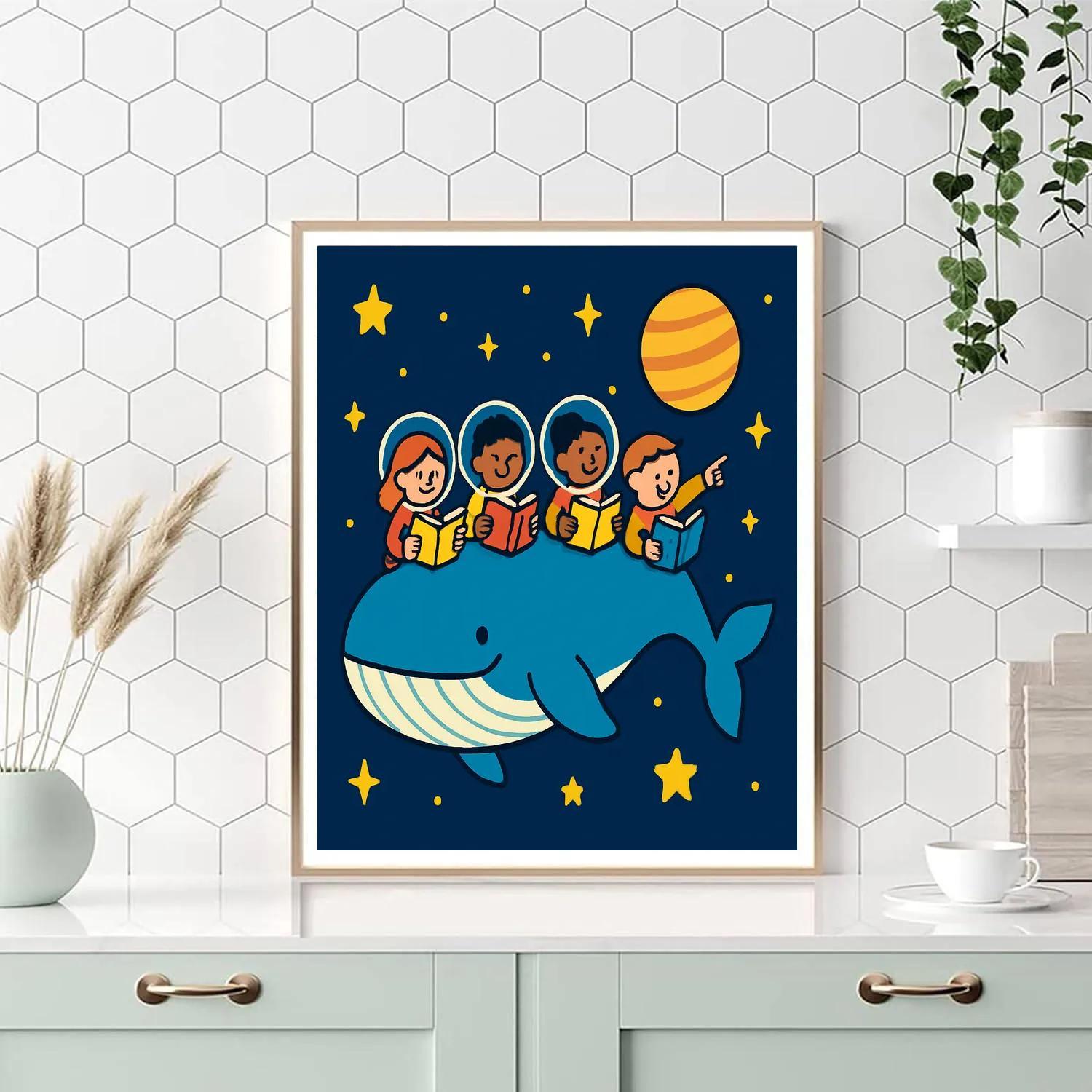 Space School Of The Curious Whale DIY paint by numbers