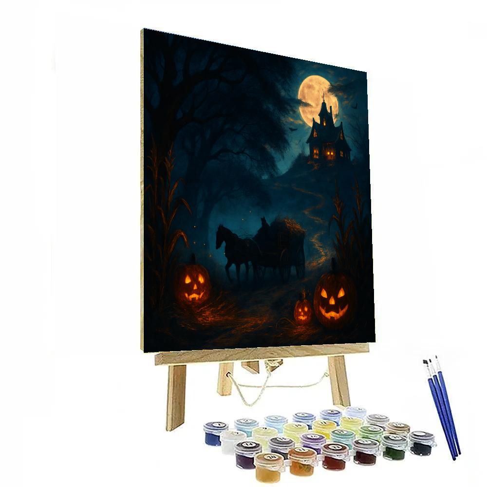Midnight Hayride To The Haunted Hollow paint by color