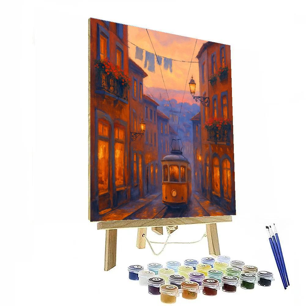 Golden Tramway Evening DIY paint by numbers