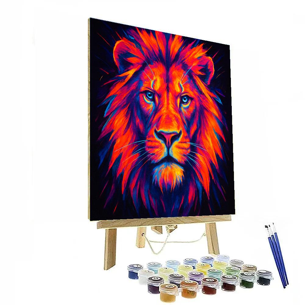 Prismatic Thunder Lion Gaze Paint by numbers art