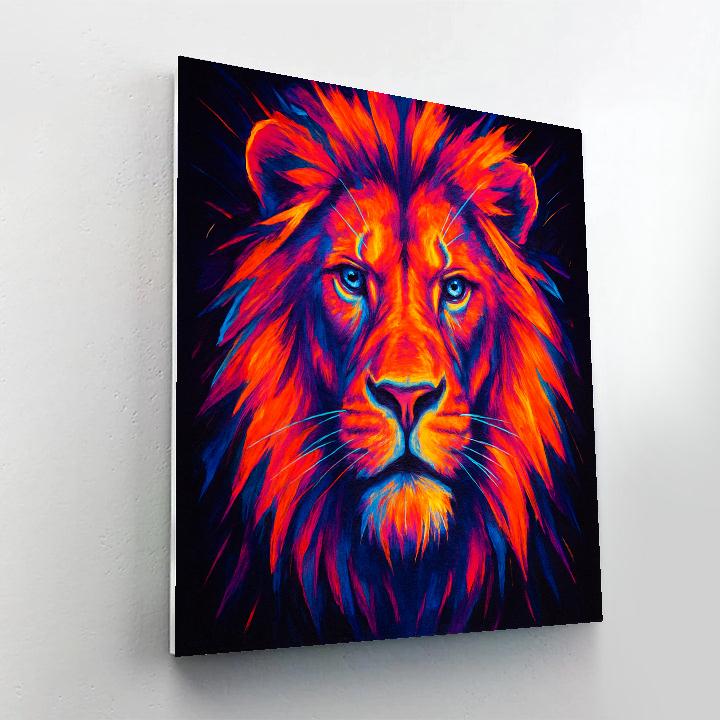 Prismatic Thunder Lion Gaze Paint by numbers art