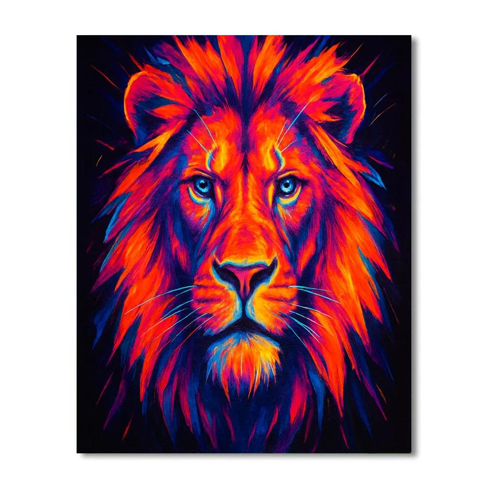Prismatic Thunder Lion Gaze Paint by numbers art