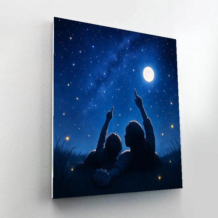 Stargazing Wishes With Mom DIY paint by numbers