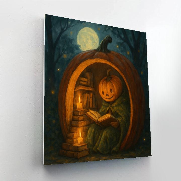Pumpkin Book Nook Under The Moon Paint by numbers kits