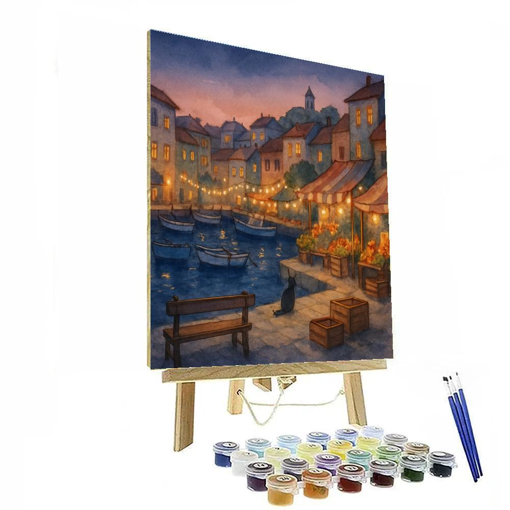 Harbor Lights And Evening Market Numbered painting kits
