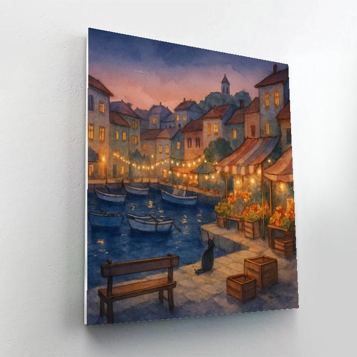 Harbor Lights And Evening Market Numbered painting kits