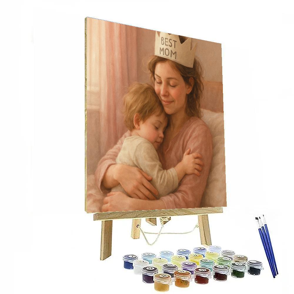 Morning Cuddles Mothers Day Portrait Paint by numbers art