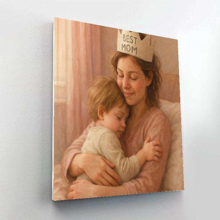 Morning Cuddles Mothers Day Portrait Paint by numbers art