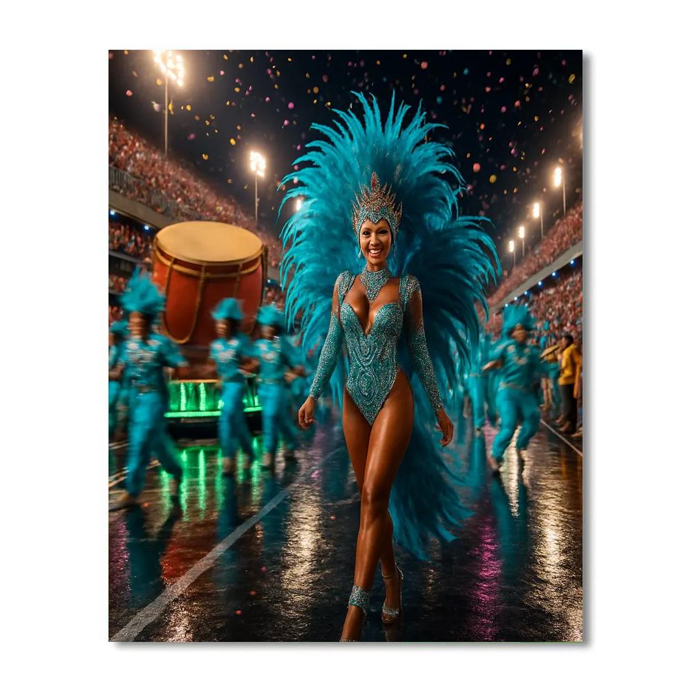 Rio Carnival Samba Avenue Procession paint by number