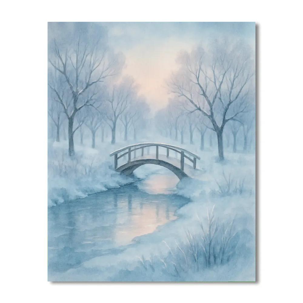 Frosted Bridge To The Quiet Orchard paint by color