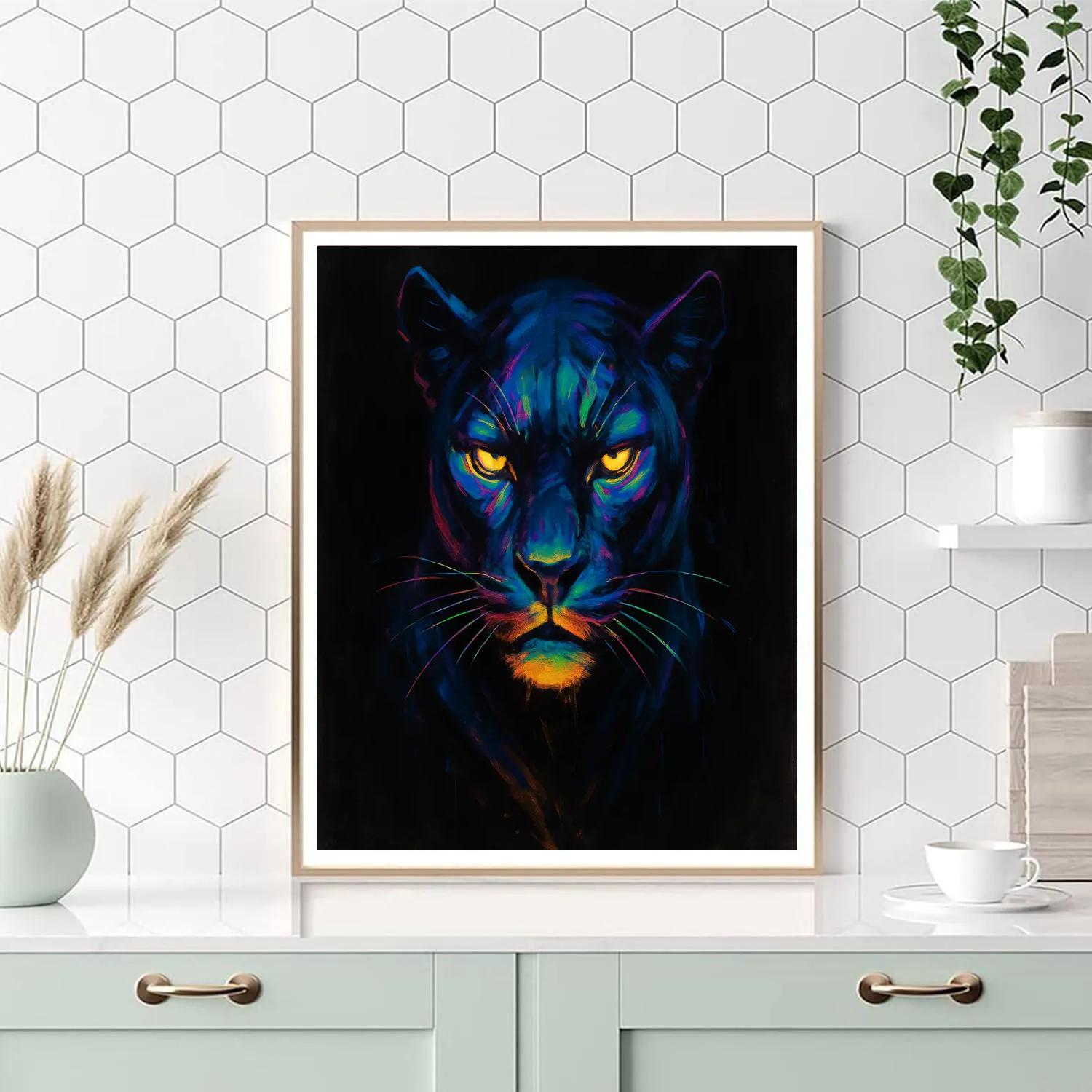 Electric Panther Night Pulse DIY paint by numbers