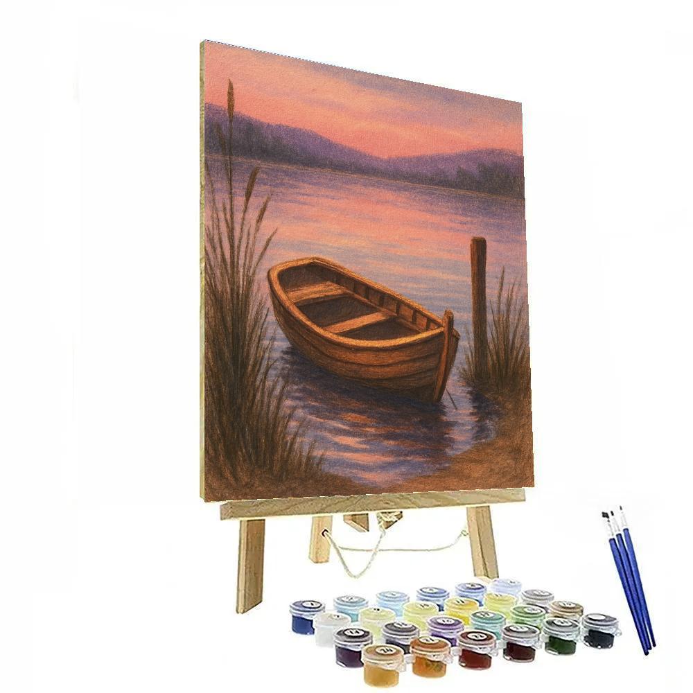 Rowboat Dream At Lavender Dusk Paint by numbers kits