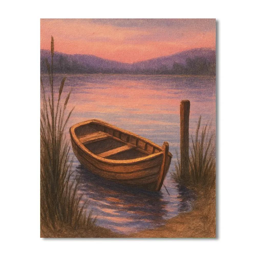 Rowboat Dream At Lavender Dusk Paint by numbers kits