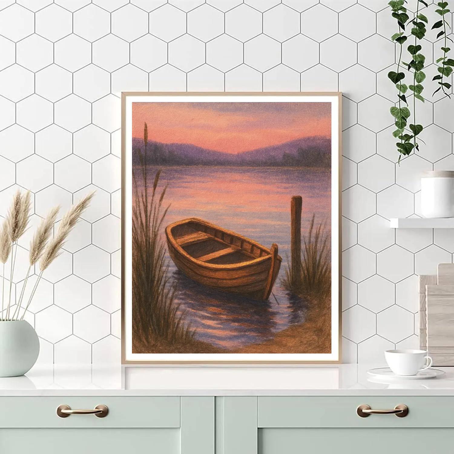 Rowboat Dream At Lavender Dusk Paint by numbers kits