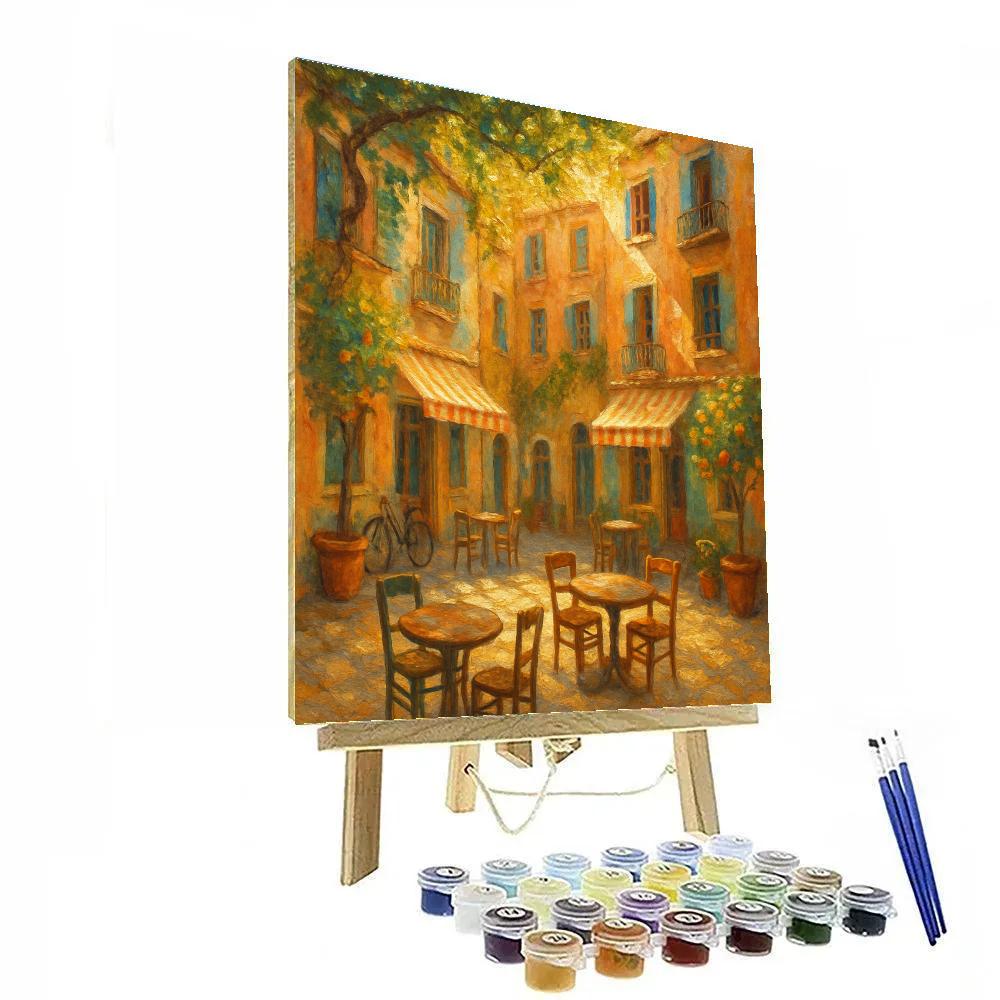 Sunlit Courtyard Cafes DIY paint by numbers