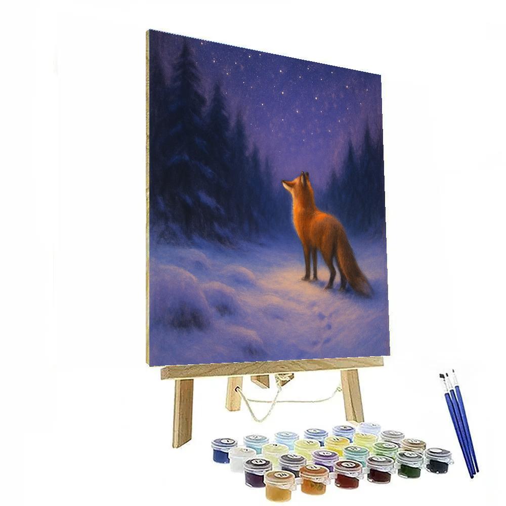 Starlit Fox At The Edge Of The Glen Numbered painting kits