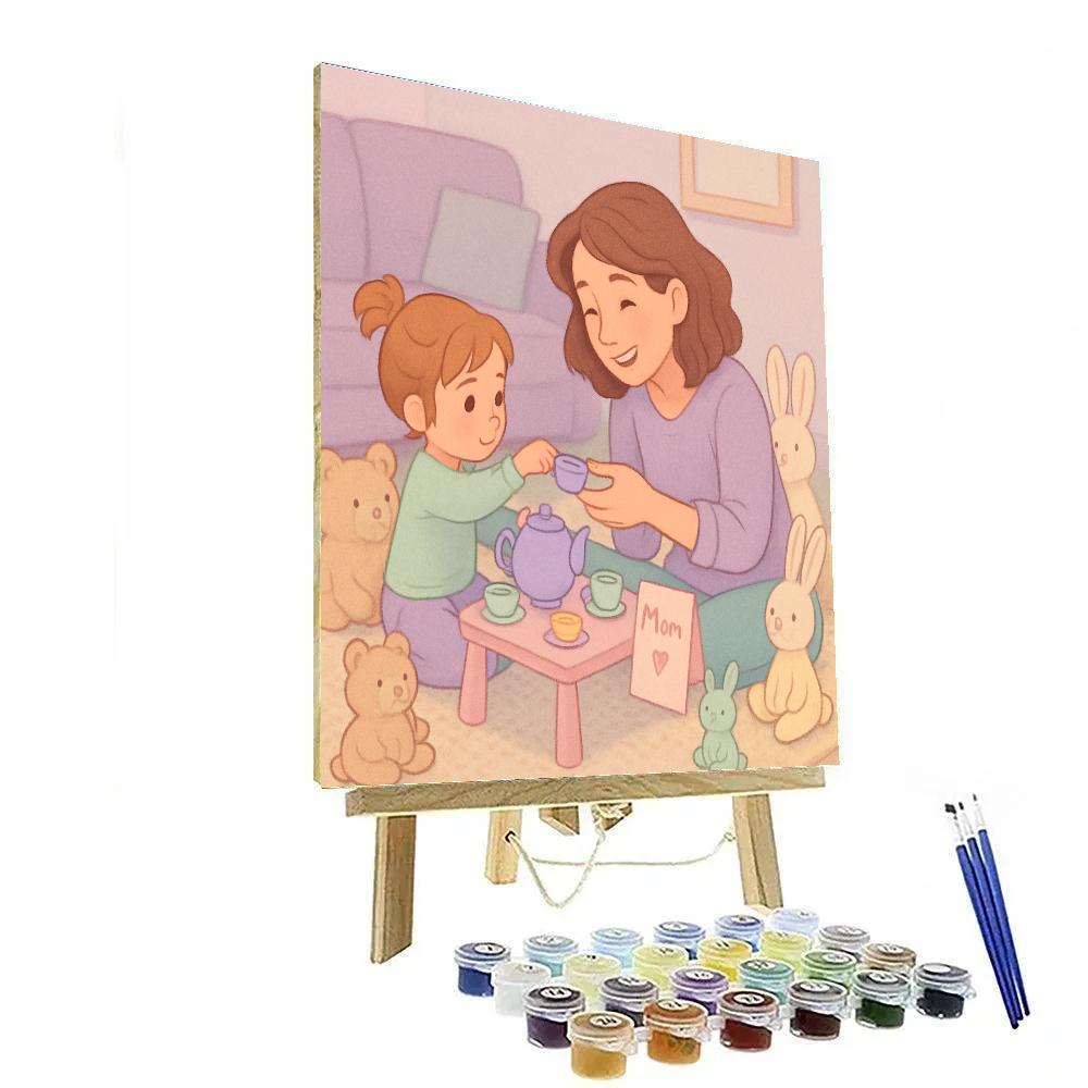 Tea Party For Two With Mom Paint by numbers art
