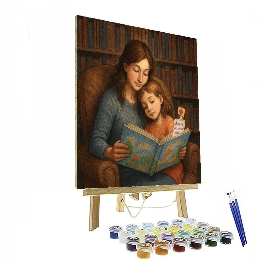 Library Corner With Mom paint by number