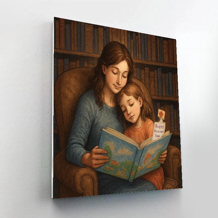 Library Corner With Mom paint by number