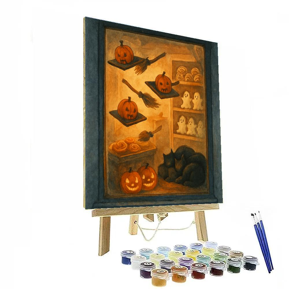 Enchanted Broomstick Bakery Window Painting by numbers kit