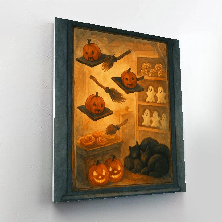 Enchanted Broomstick Bakery Window Painting by numbers kit