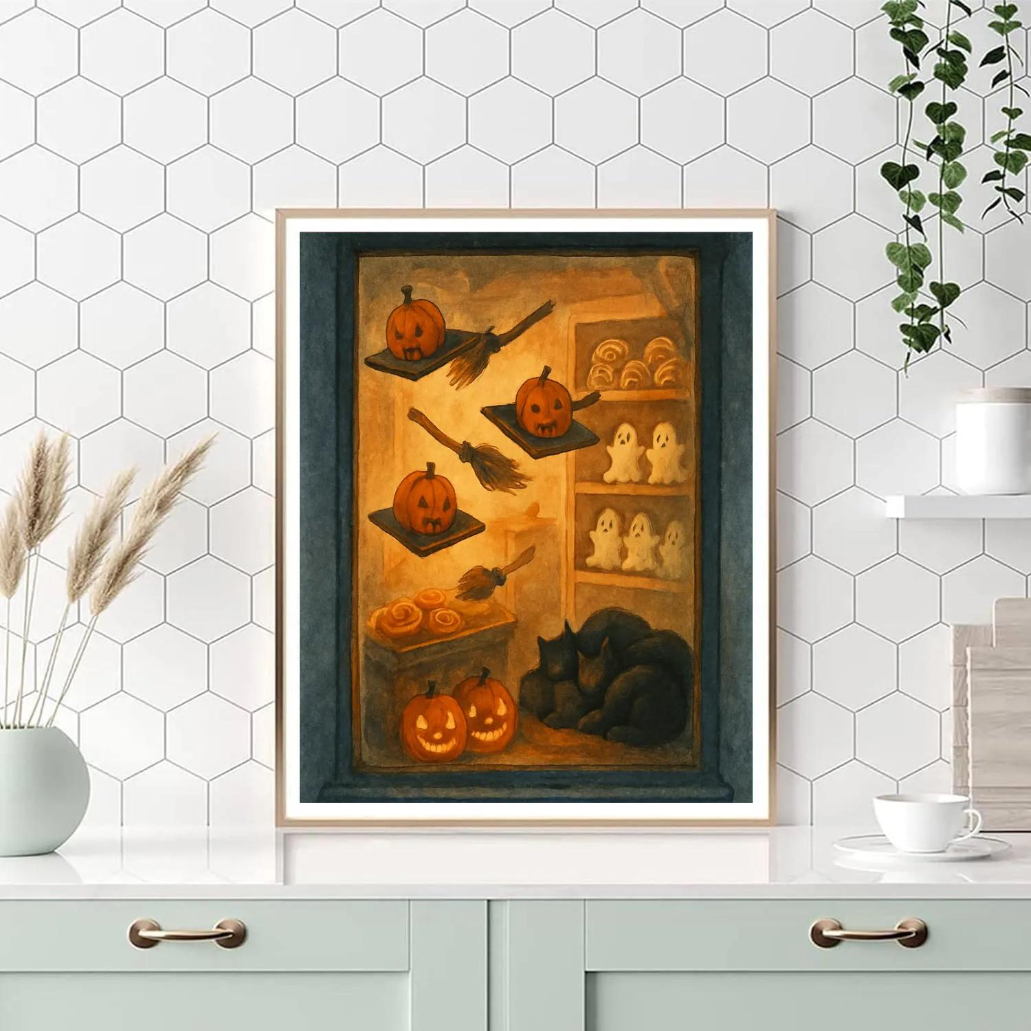 Enchanted Broomstick Bakery Window Painting by numbers kit