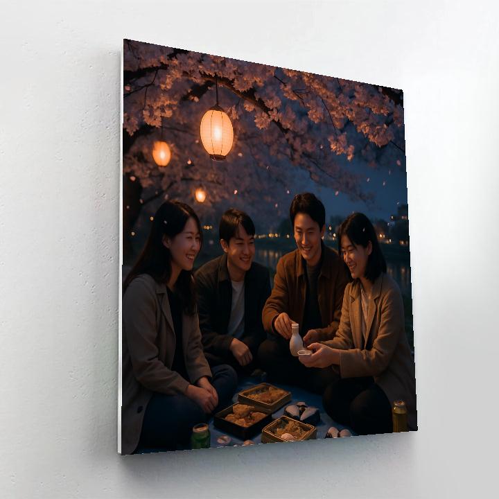 Cherry Blossom Hanami Picnic In Tokyo Park Number painting