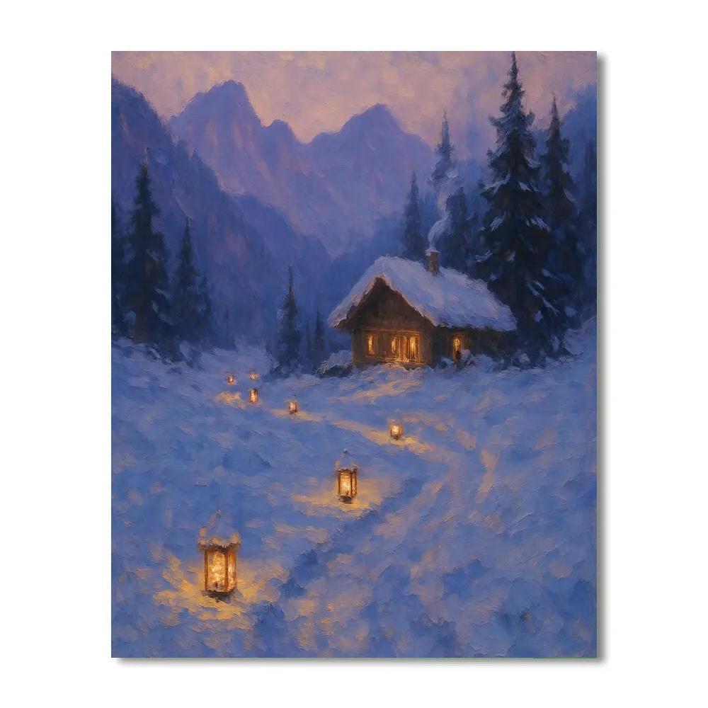 Lantern Path To The Hidden Chalet paint by number
