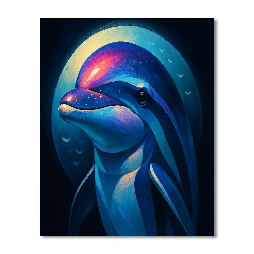 Galactic Dolphin Horizon Face paint by color