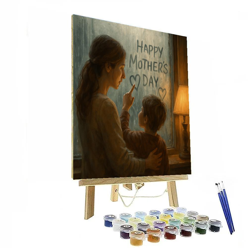 Rainy Day Window Art With Mom Numbered painting kits