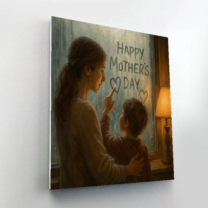 Rainy Day Window Art With Mom Numbered painting kits