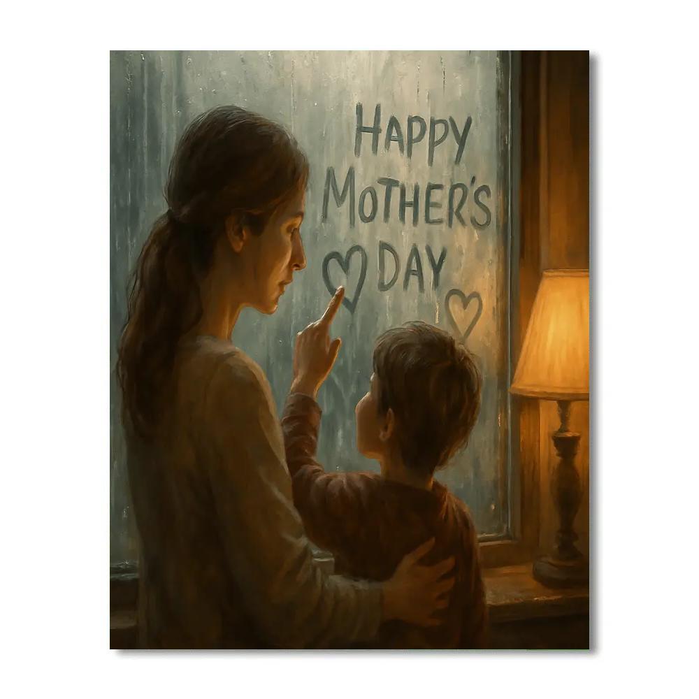 Rainy Day Window Art With Mom Numbered painting kits