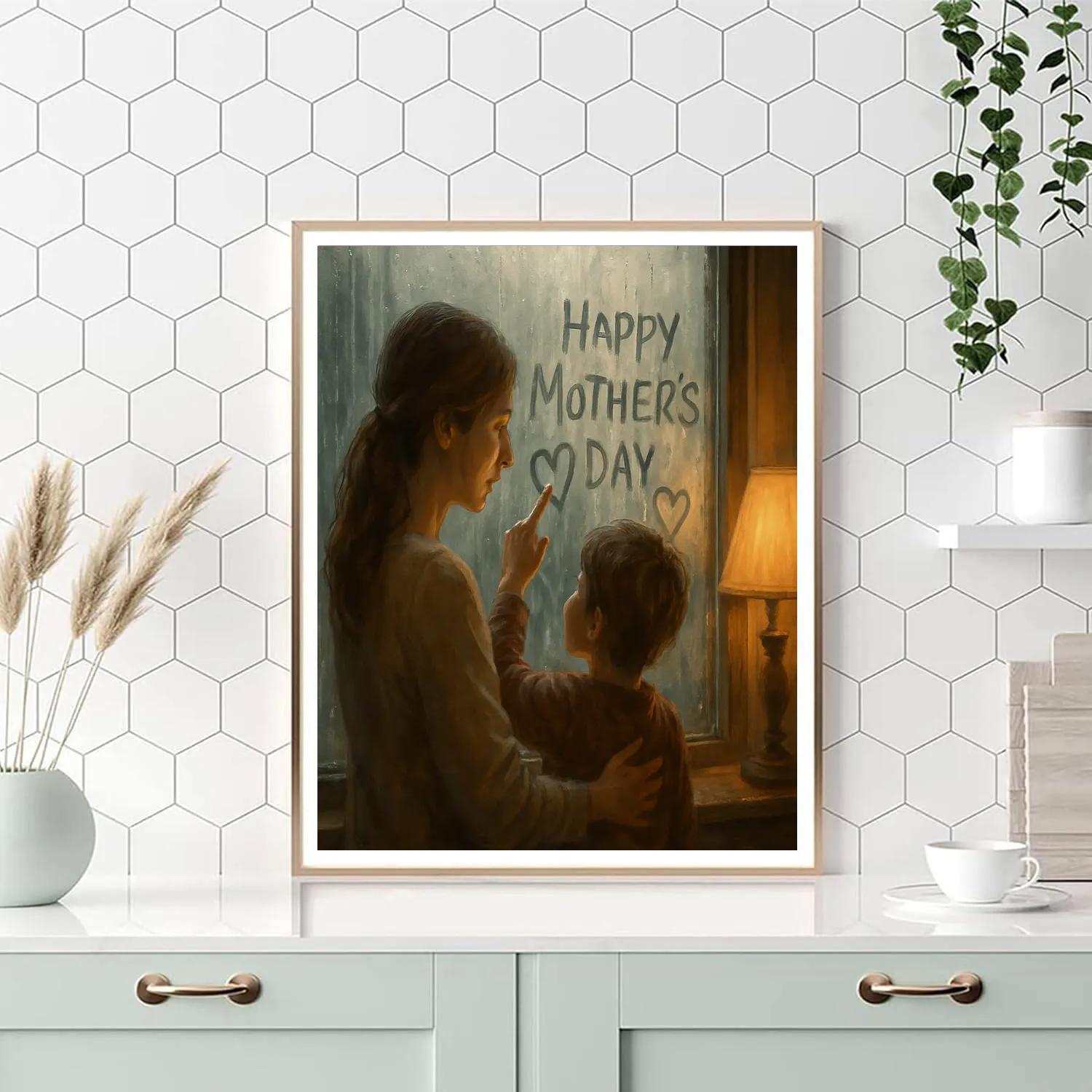 Rainy Day Window Art With Mom Numbered painting kits