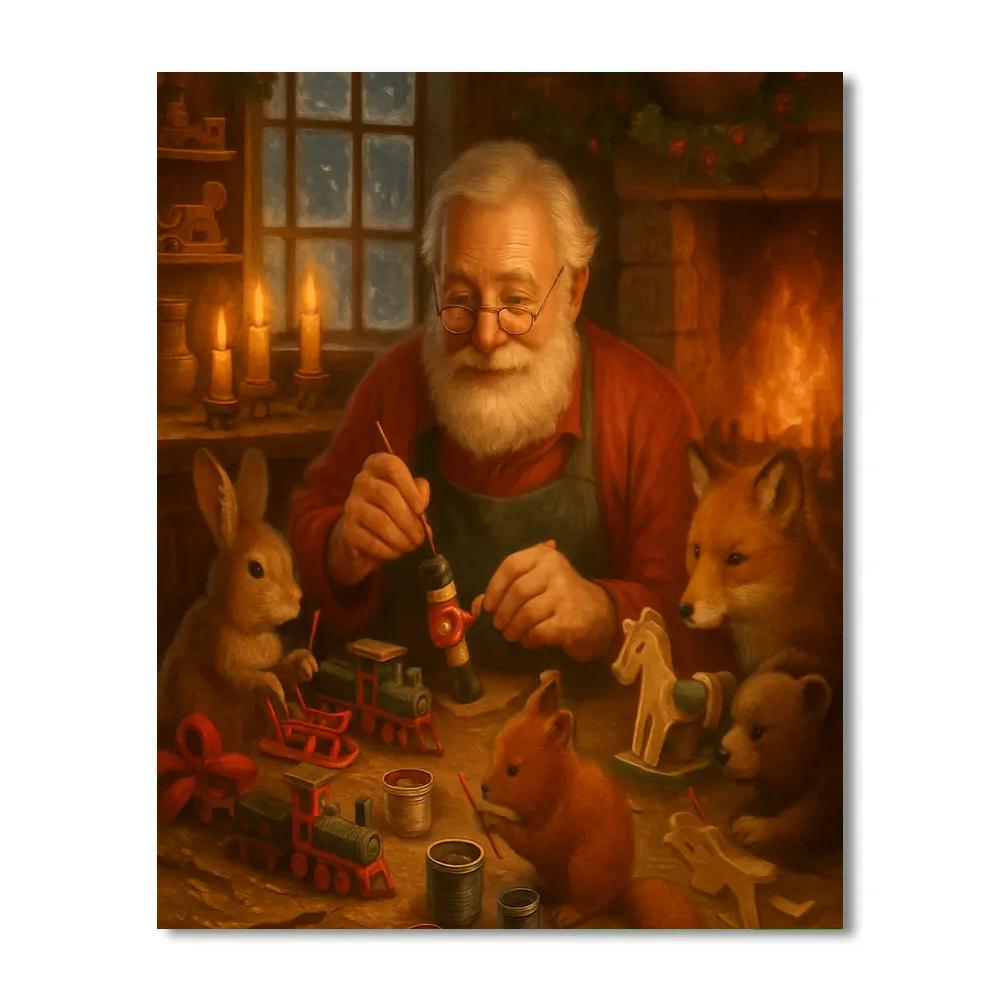 Toy Makers Workshop On Christmas Eve Paint by numbers kits
