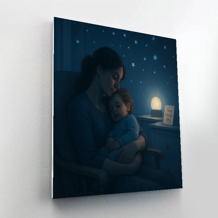 Starry Night Nursery Song With Mom paint by number