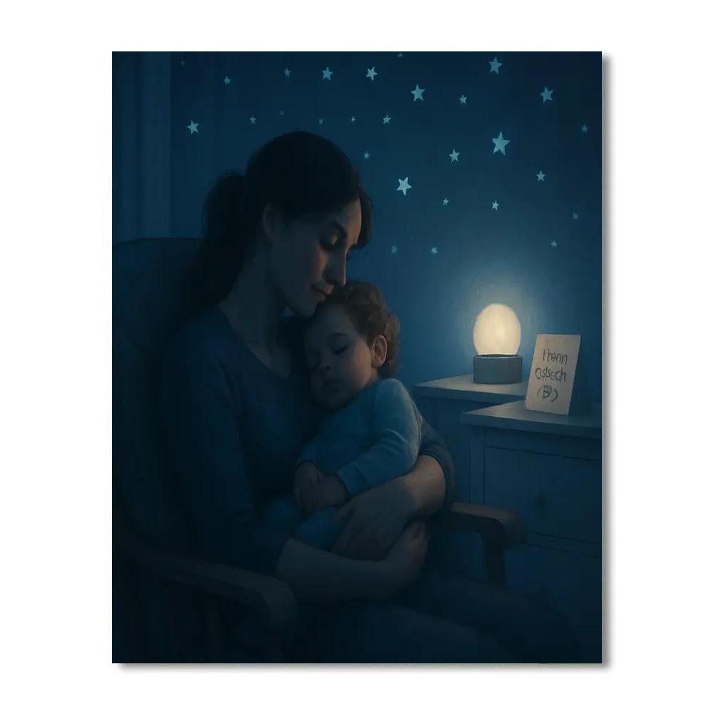 Starry Night Nursery Song With Mom paint by number