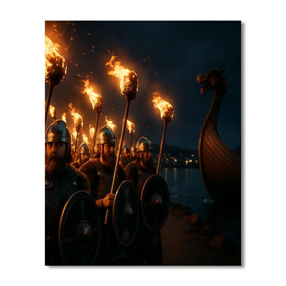 Up Helly Aa Fire Festival In Shetland paint by color