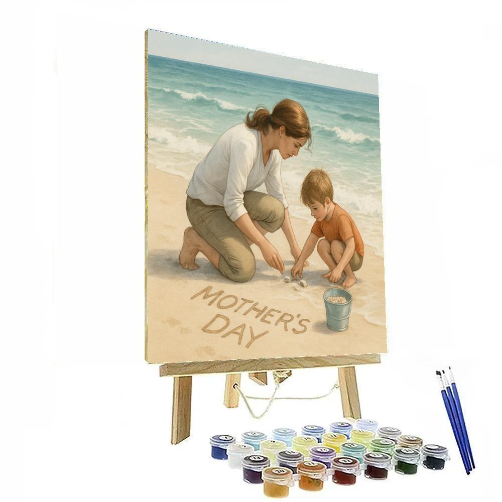 Seashore Shell Hunt With Mom paint by numbers