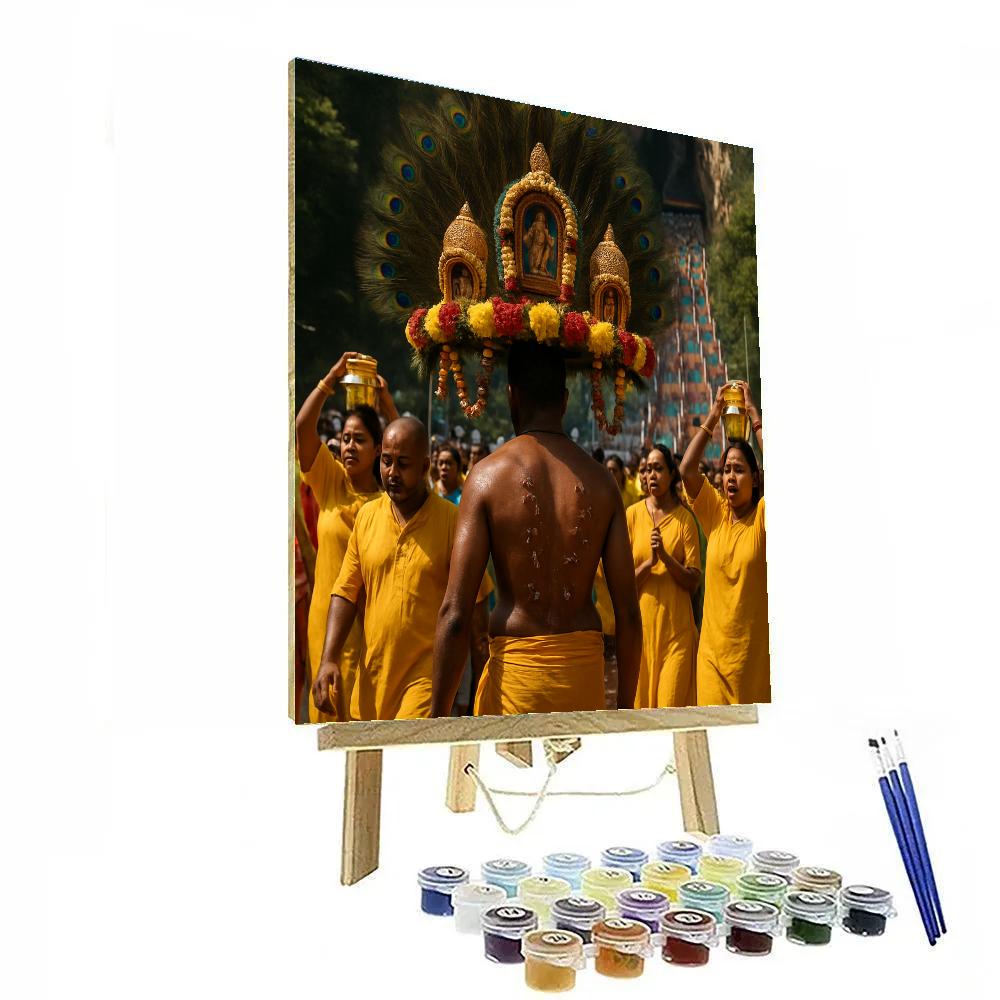 Thaipusam Devotee Kavadi Procession In Kuala Lumpur Paint by numbers art