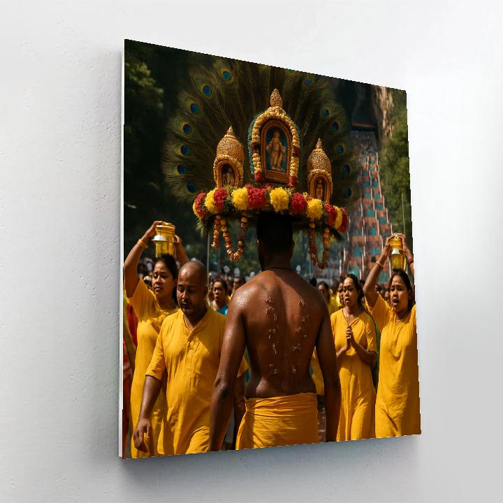 Thaipusam Devotee Kavadi Procession In Kuala Lumpur Paint by numbers art