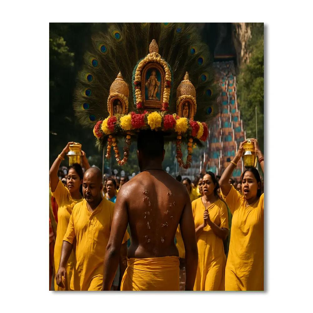 Thaipusam Devotee Kavadi Procession In Kuala Lumpur Paint by numbers art