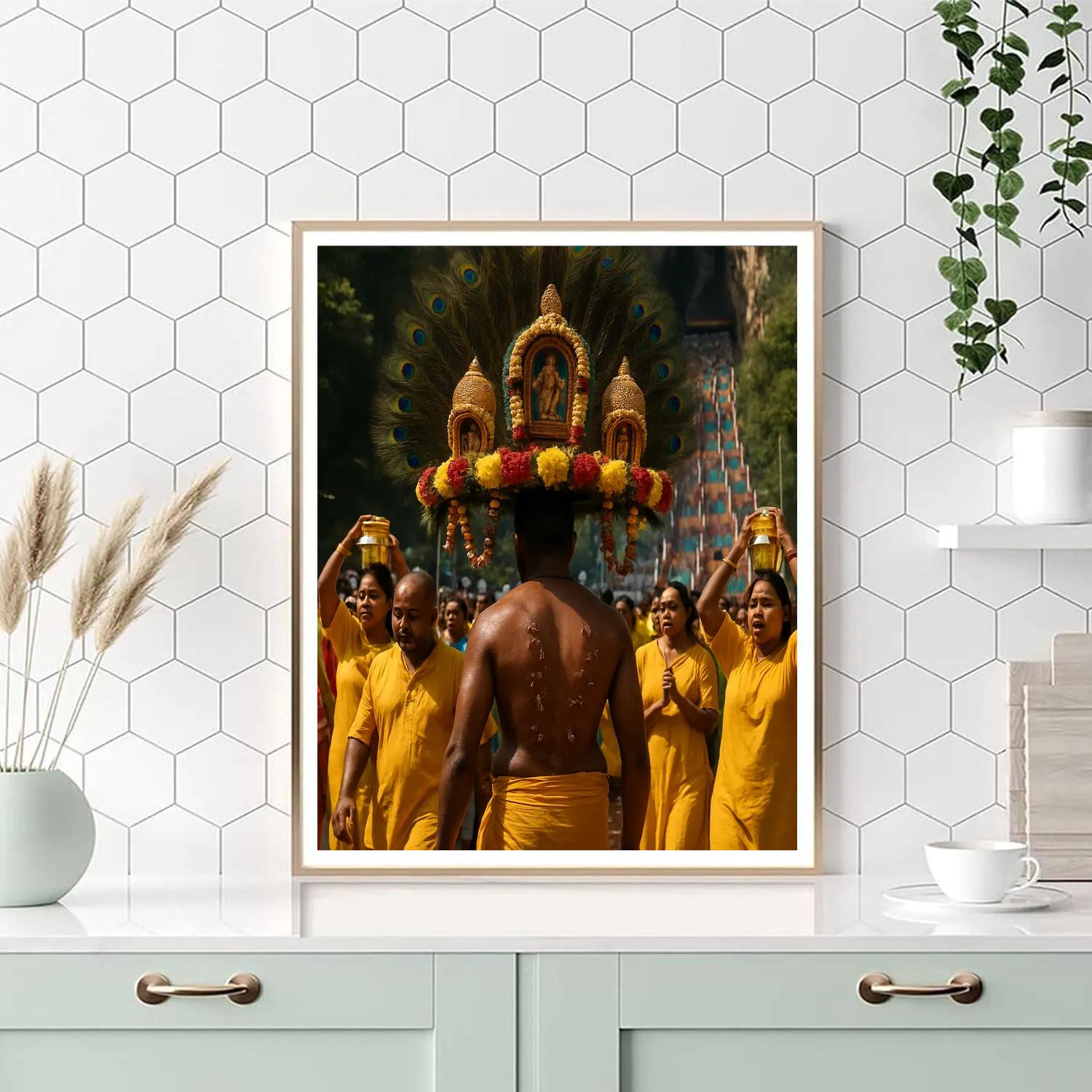 Thaipusam Devotee Kavadi Procession In Kuala Lumpur Paint by numbers art