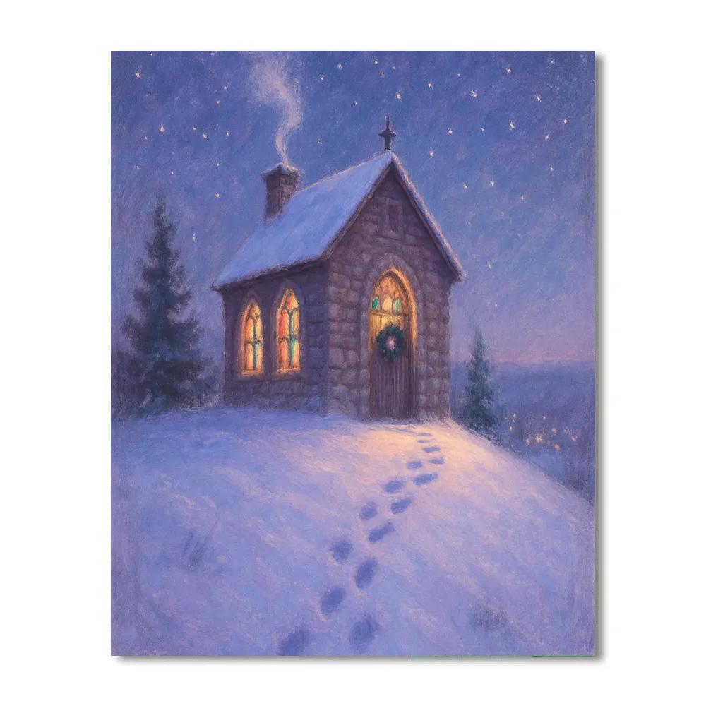 Silent Night Chapel On The Hill Numbered painting kits